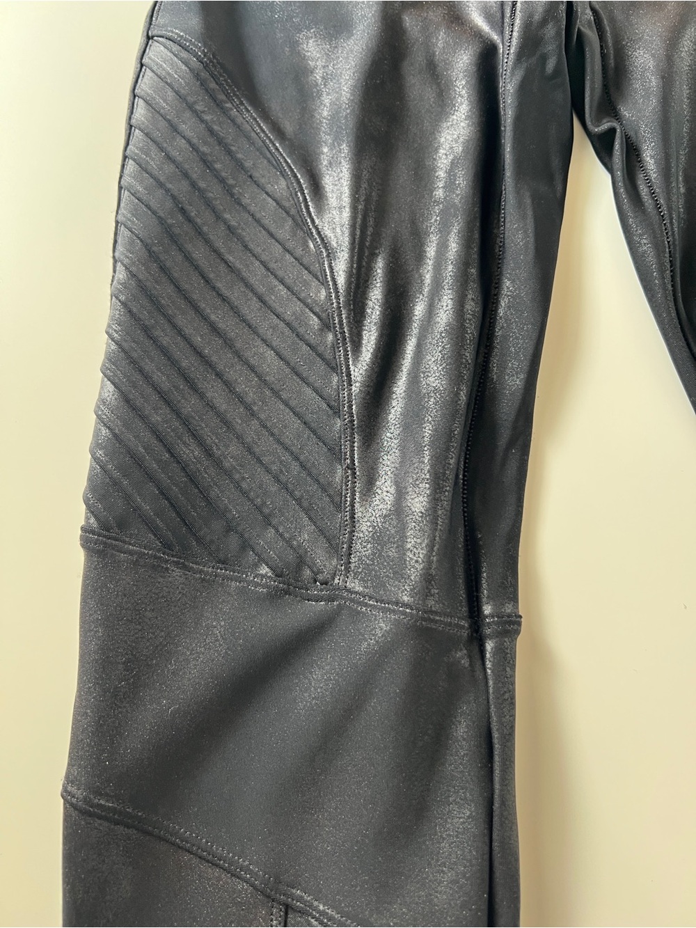 SPANX Faux Leather Moto Leggings Black High Rise Shaping L 20136R - Picture 7 of 12